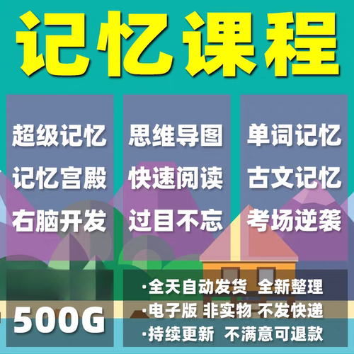 增强大脑记忆力训练视频教程记忆宫殿课程快速记忆大师全脑训练