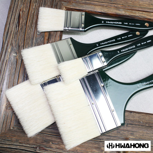hwahong猪鬃毛木制不锈钢油画刷