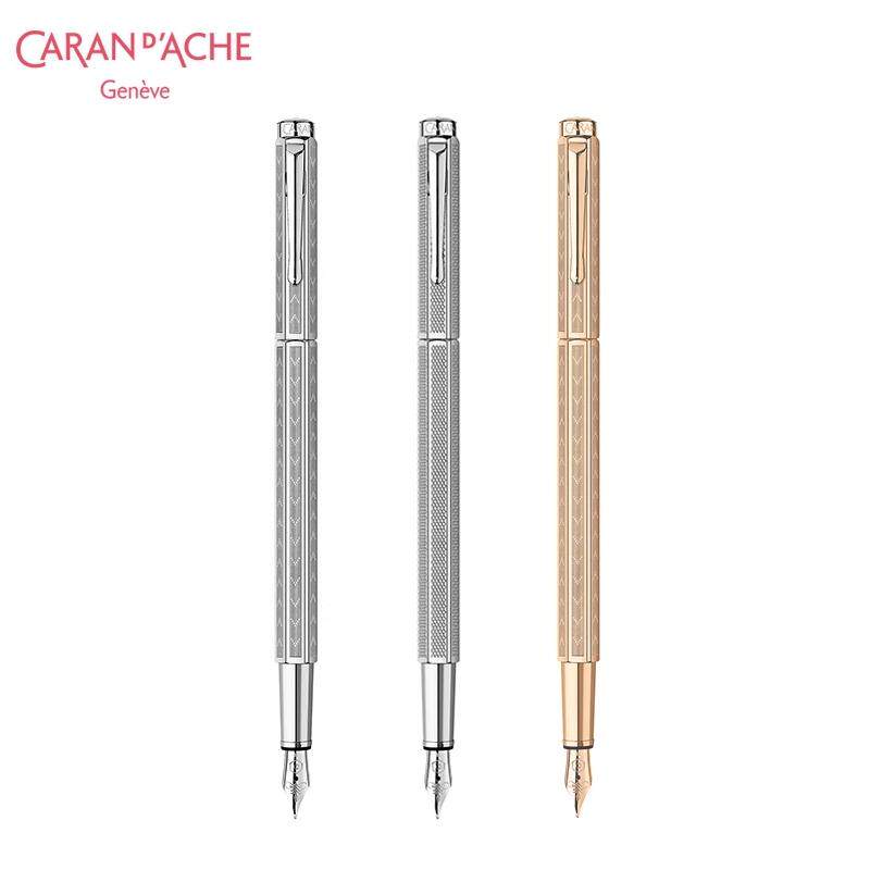 Caran D’Ache凯兰帝瑞士进口金辉V形镀金镀钯墨水笔钢笔高档钢笔