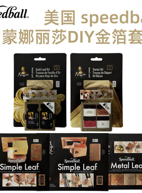 美国进口speedball 蒙娜丽莎彩色金属片 金箔铜箔 DIY金箔胶套装