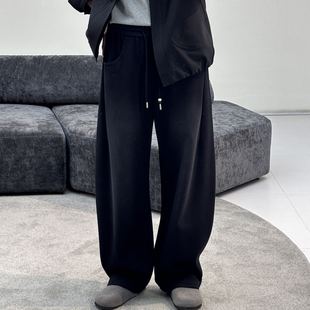 宽松保暖亲肤垂感阔腿裤 美式 男高级感做旧直筒加绒休闲裤 木高冬季