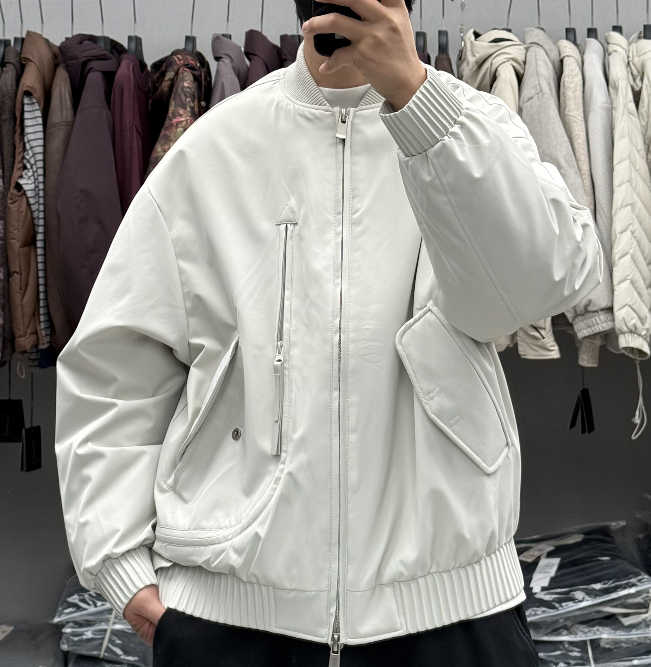 美式户外休闲棒球领工装短款羽绒服男冬季高品质潮流百搭保暖外套