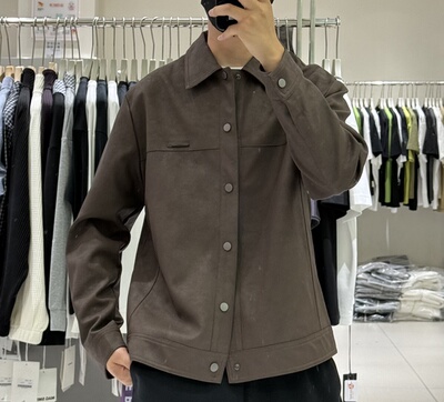 道森秋季男高端轻熟风简约翻领皮衣夹克美式修身显瘦百搭Pu皮外套