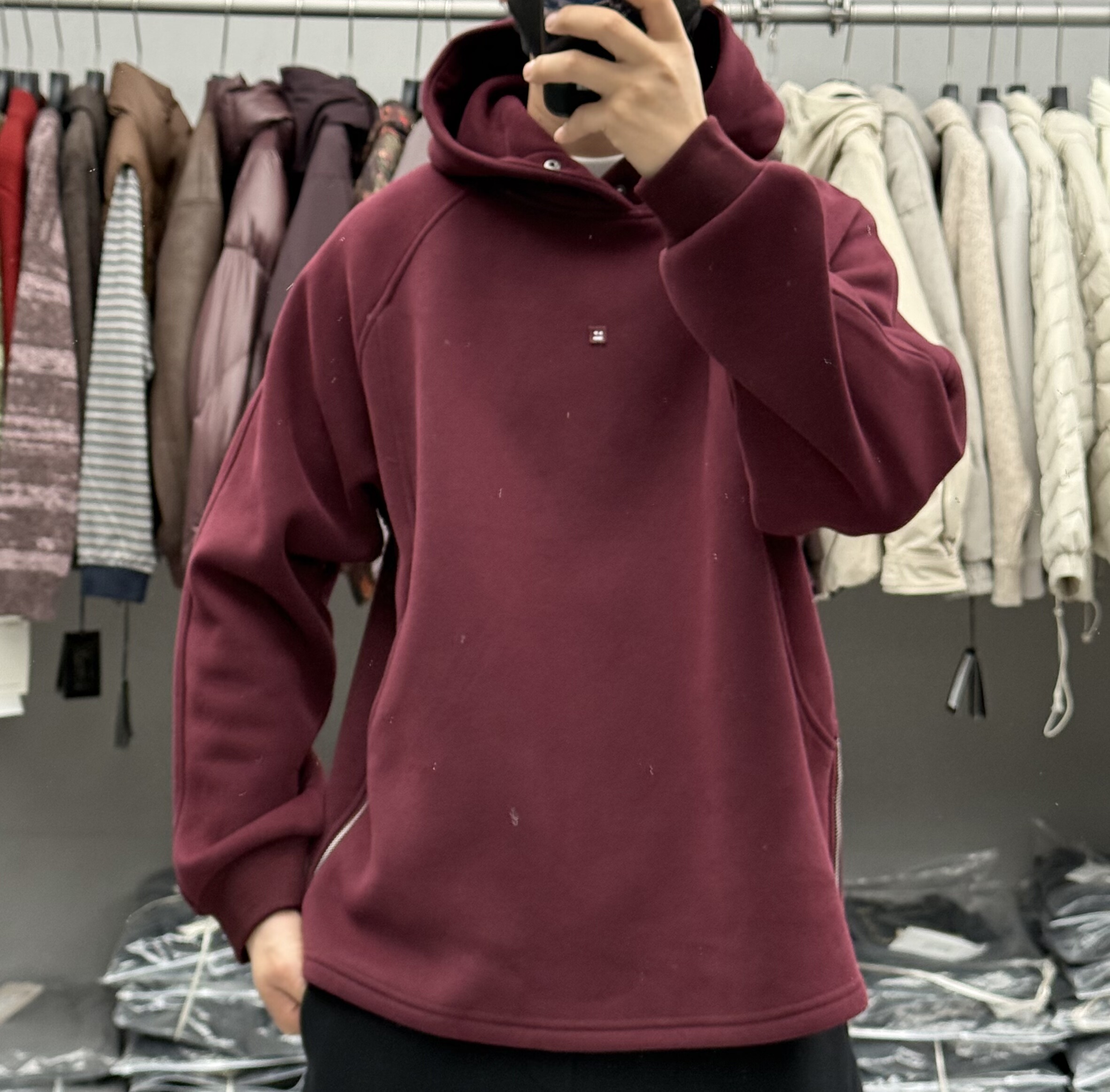 重磅高克重侧边拉链拼接加绒连帽卫衣男冬季宽松保暖痞帅棉感外套