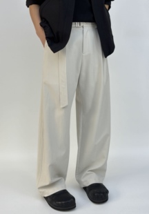 木高春季男轻奢极简纯色垂感直筒阔腿休闲裤韩系宽松百搭西装长裤