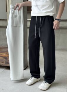 韩系潮牌宽松百搭显瘦长裤 2026春季 男高端轻奢极简垂感直筒休闲裤