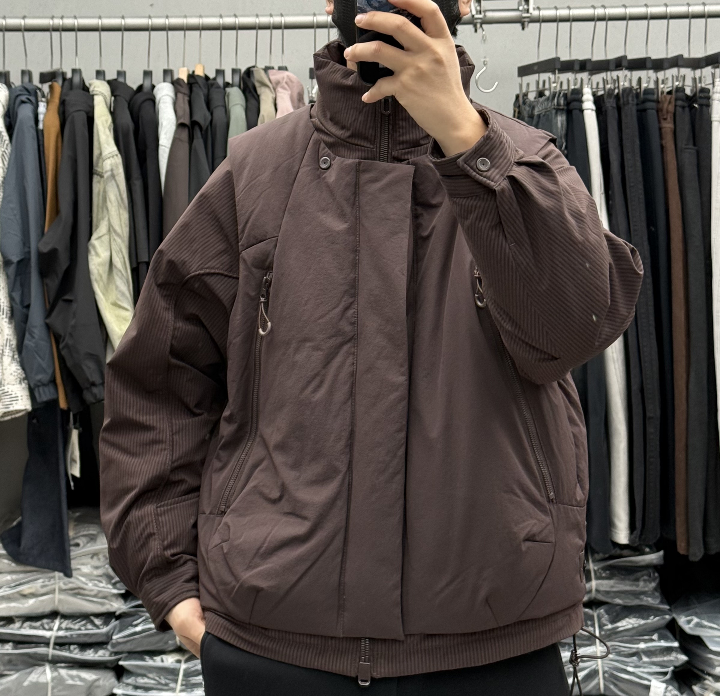 潮牌设计感真两件三合一可脱卸马甲立领羽绒服男冬季加厚保暖外套