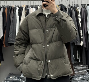 设计感假两件拼接短款翻领羽绒服男冬季高品质休闲保暖工装外套潮