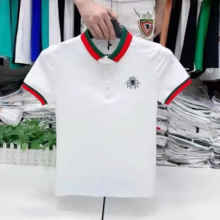 豚木鸟翻领男士短袖t恤夏季新款纯色polo衫半袖高档男人百搭上衣