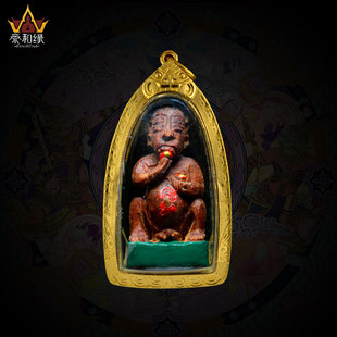 五眼四耳神猴萨玛空泰国佛牌 古巴博洋2561灵木手雕版 食碳拉金