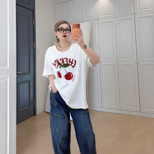 大码女装胖mm百搭减龄t恤衫