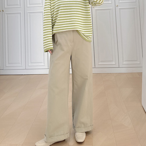 大码女装胖mm复古简约直筒显瘦裤