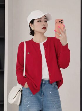 大码女装胖mm百搭显瘦针织开衫