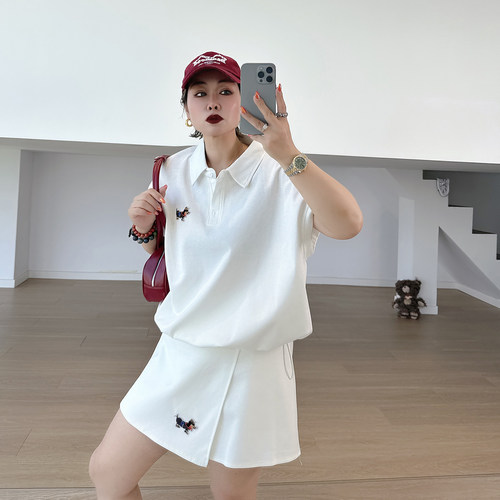 大码女装胖mm运动风休闲两件套