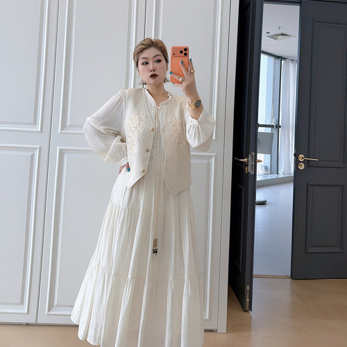 大码女装胖mm新中式高级感套装