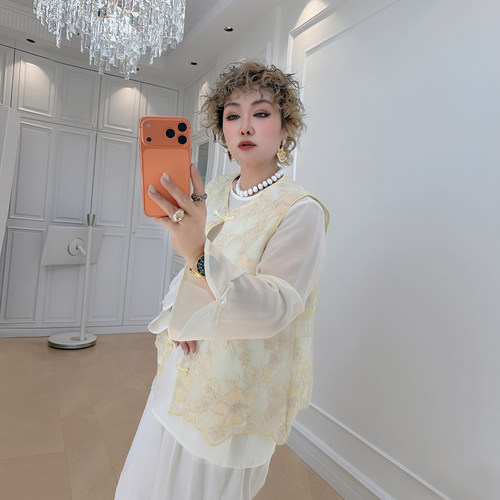 大码女装胖mm气质国风两件套