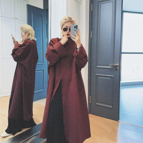 大码女装胖mm高级感中长款外套