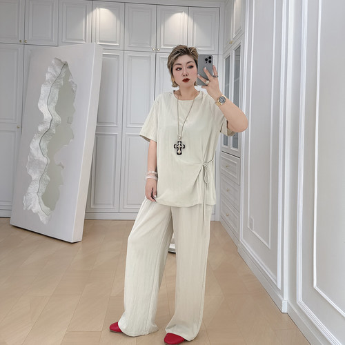 大码女装胖mm慵懒风显瘦两件套