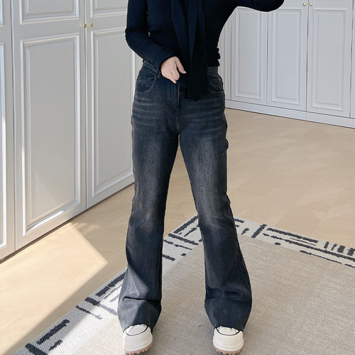 大码女装胖mm喇叭牛仔裤