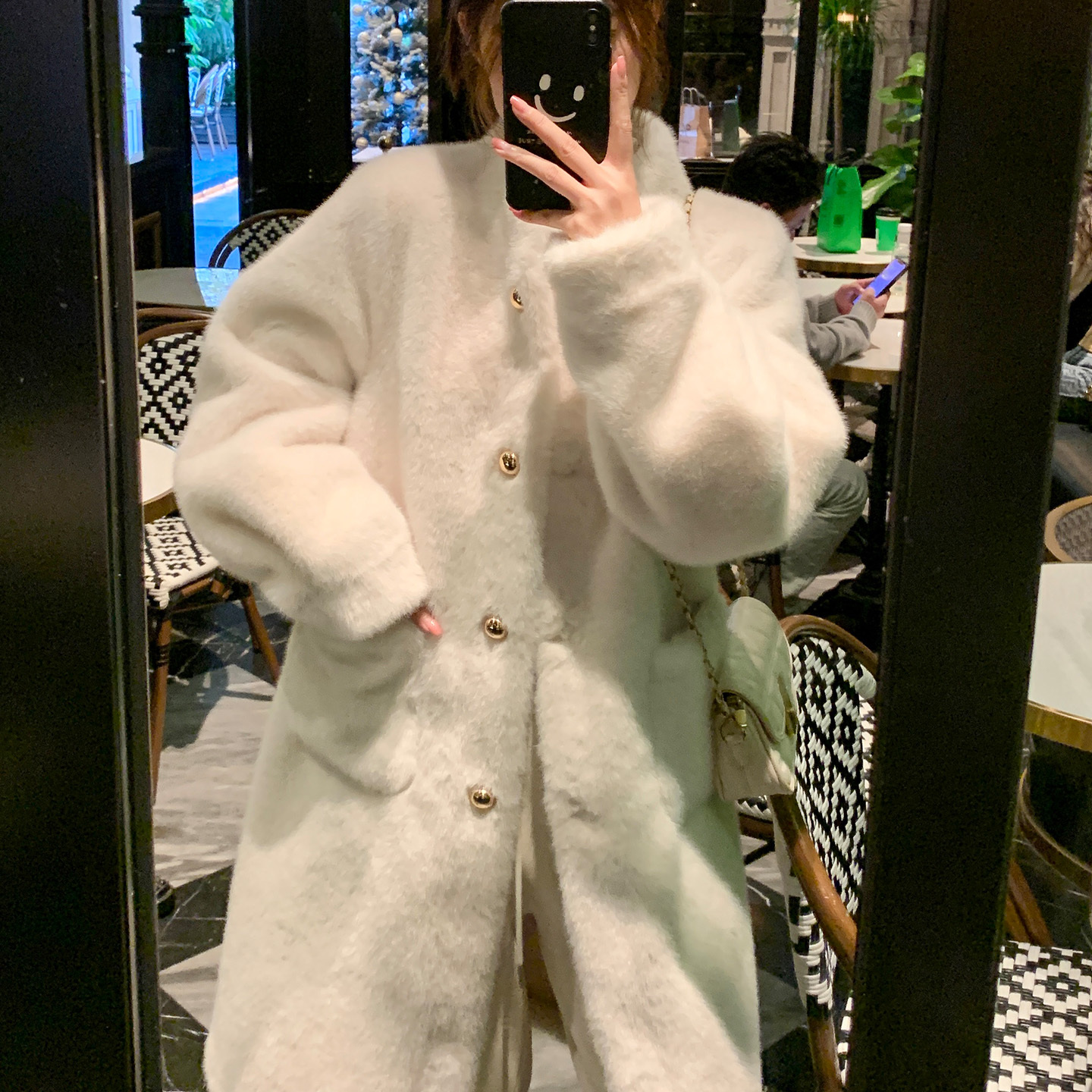 冬季加厚环保皮毛一体水貂毛女外