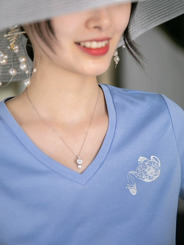 Хлопковый заварочный чайник, однотонная футболка, с печатью вашего логотипа, по фигуре, круглый воротник, в корейском стиле