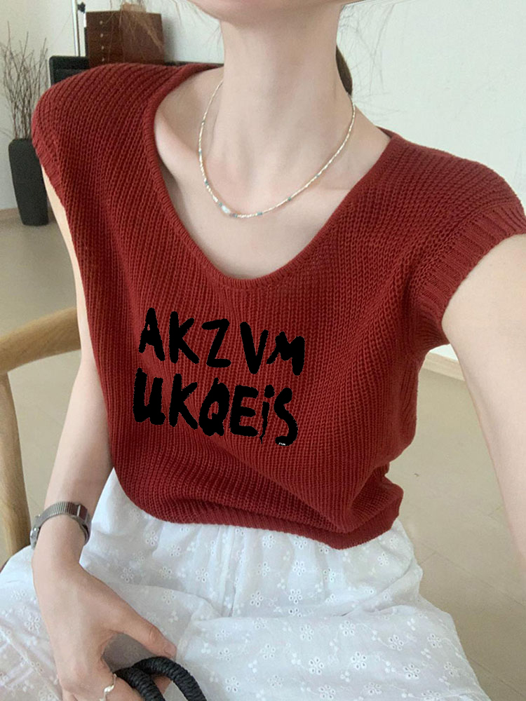 夏日清凉无袖背心2025新款超好看酒红色设计感v领短款t恤上衣女生