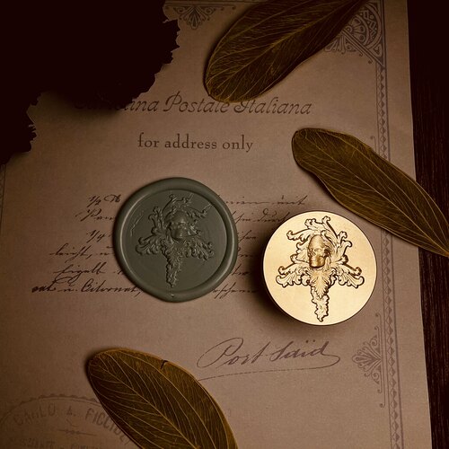 骷髅火漆印章浮雕3d立体复古