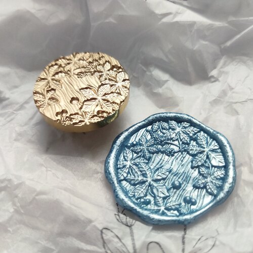 栗知植物火漆印章浮雕3d立体