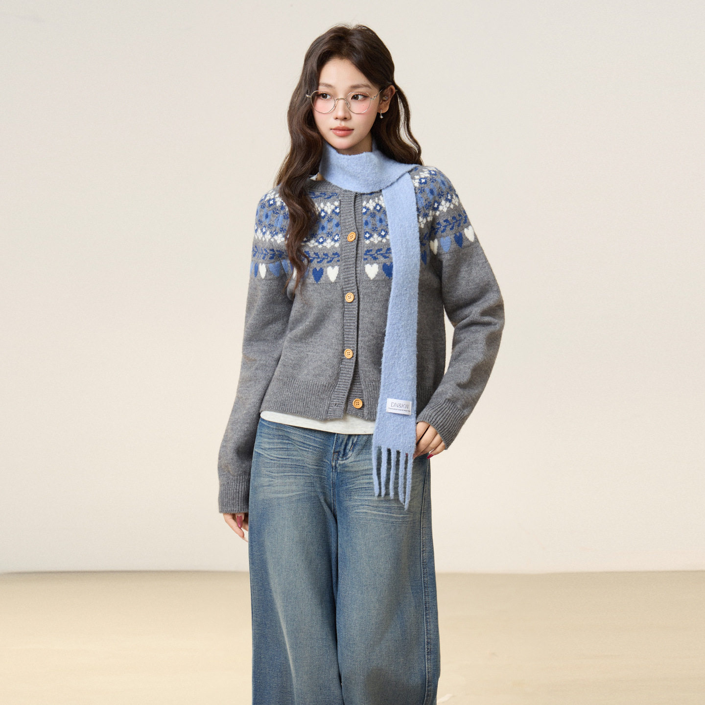 Danise高定 2025年冬季新品 费尔岛重工提花单排扣加厚毛衣