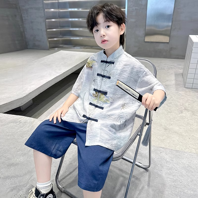 男童汉服套装2025新款中式国风儿童唐装表演服夏款古装男孩夏季潮