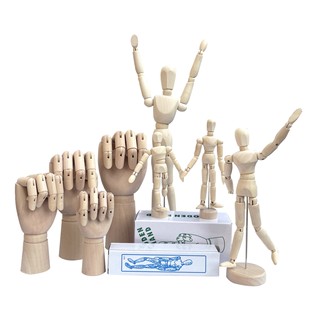 十七印象店木手模型7寸8寸12素描木偶人关节人偶木手关节人木头人