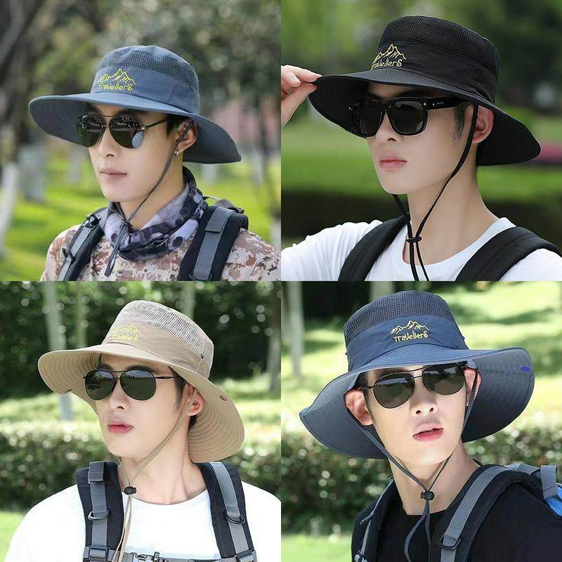 帽子男遮阳帽户外夏天防晒旅游休闲韩版渔夫帽男士登山钓鱼太阳帽