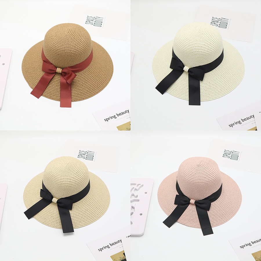 沙滩帽女夏季海边遮阳草帽度假旅游大檐渔夫帽可折叠太阳帽子批发