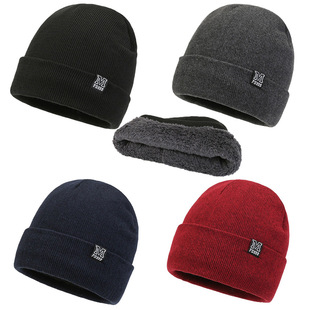 针织帽男款2025冬季新款户外加绒加厚毛线帽子休闲百搭男士套头帽