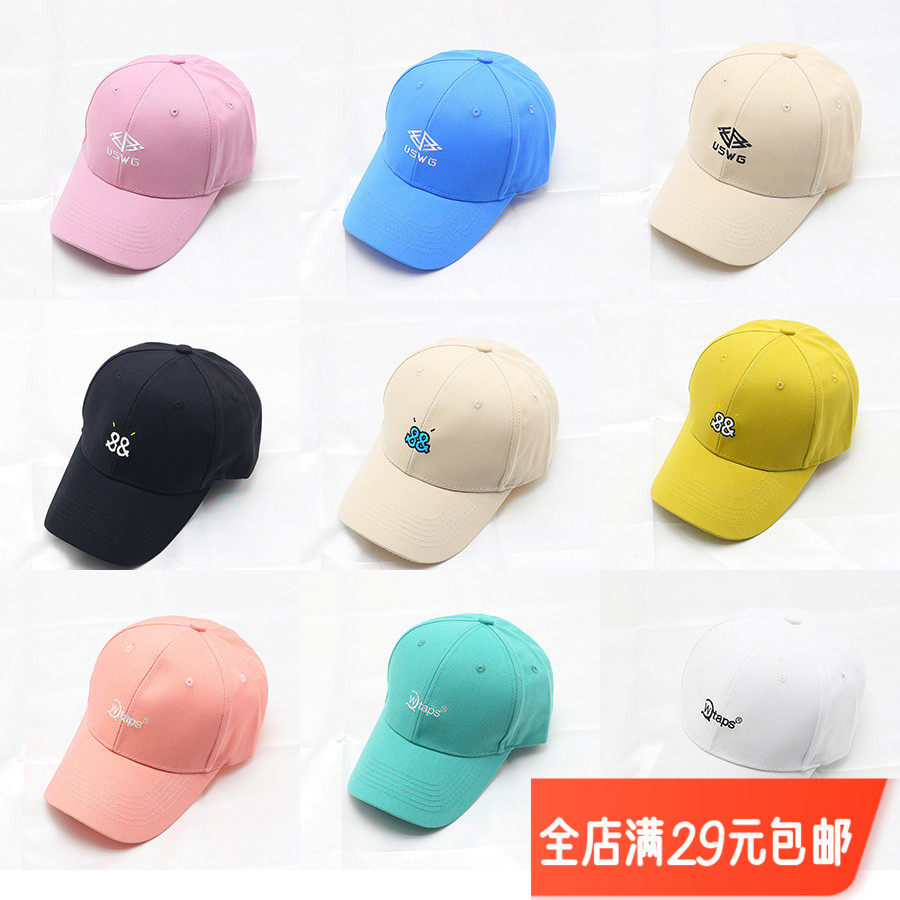 纯棉帽子女韩版潮鸭舌帽ins百搭夏天棒球帽男遮阳防晒太阳帽批发