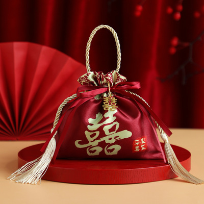 喜糖袋子结婚专用婚礼糖果袋布袋礼袋喜袋婚庆喜糖盒子回礼包厂家