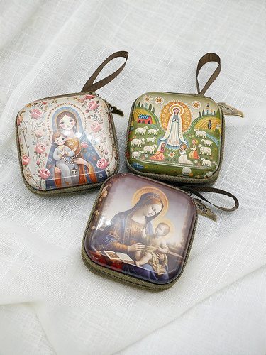 创意马口铁卡通零钱包迷你可爱儿童硬币包圣诞平安夜糖果盒收纳包