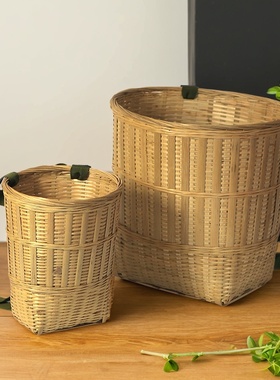 竹编背篓背篼家用竹篓买菜竹筐采茶收纳筐鱼篓竹编制品舞蹈道具