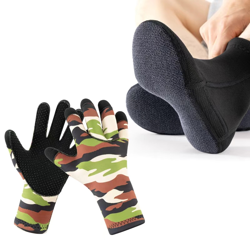 3/5mm男女凯夫拉防割防寒保暖潜水手套深潜浮潜袜耐磨沙滩潜水袜