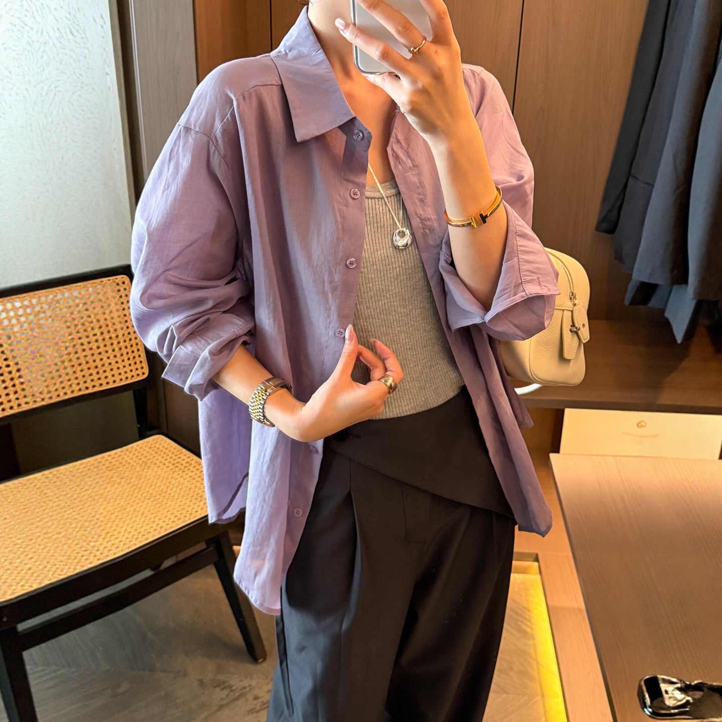 防晒衬衫条纹吊带背心两件套上衣女欧洲站2026夏装新款欧货女装潮