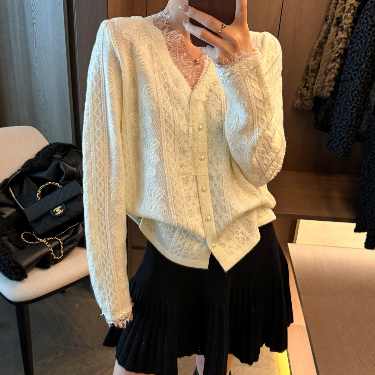 重工钩花羊毛针织开衫女欧洲站2026春装新款欧货女装毛衣打底衫,女装/女士精品,毛针织衫,淘宝优惠券,粉丝福利购,淘宝优惠卷