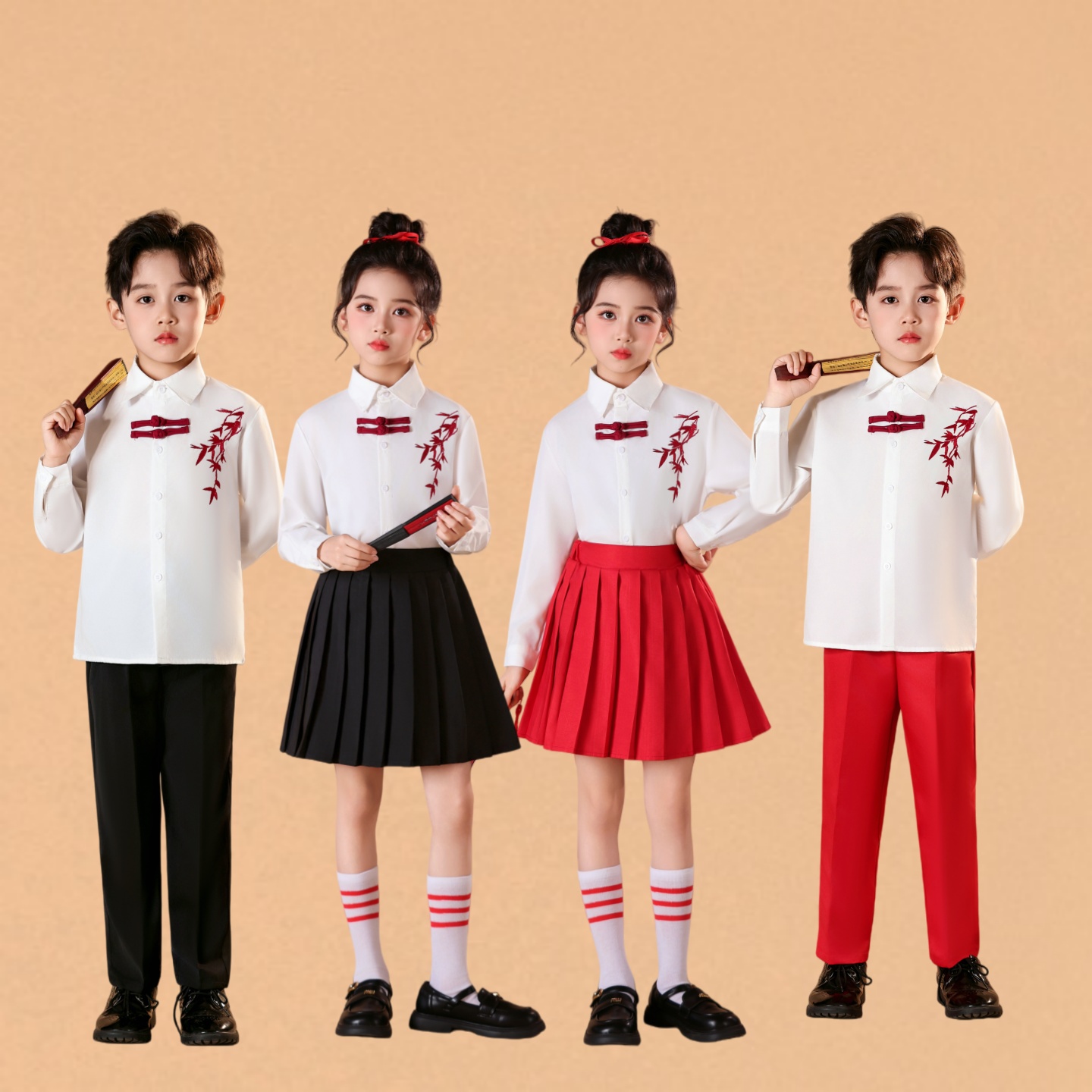 中国风儿童演出服小学生大合唱团表演服运动会班服诗歌朗诵比赛服