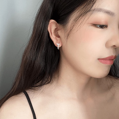 小众设计感女镶钻耳饰简约百搭