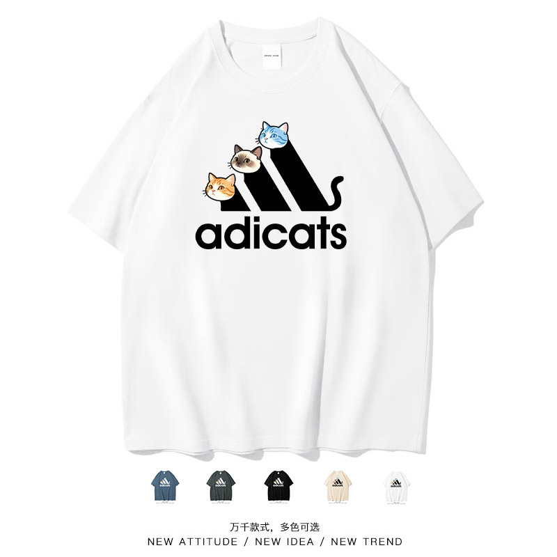 猫迪达斯卡通休闲趣味短袖