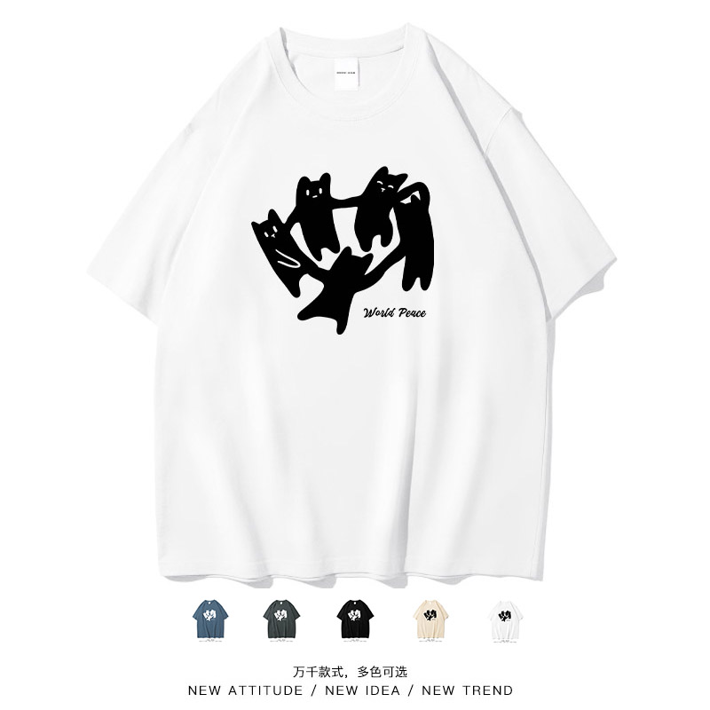 转圈圈小猫趣味可爱短袖