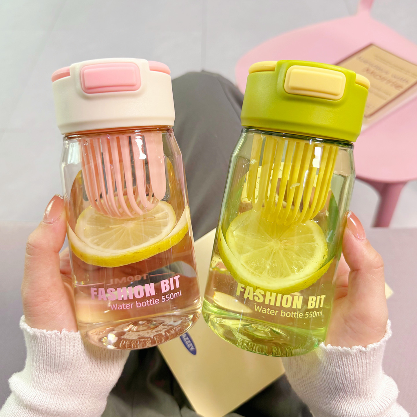 2026简约清新塑料杯男女生高颜值带茶隔水杯学生运动便携随手杯子,餐饮具,随手杯,淘宝优惠券,粉丝福利购,淘宝优惠卷