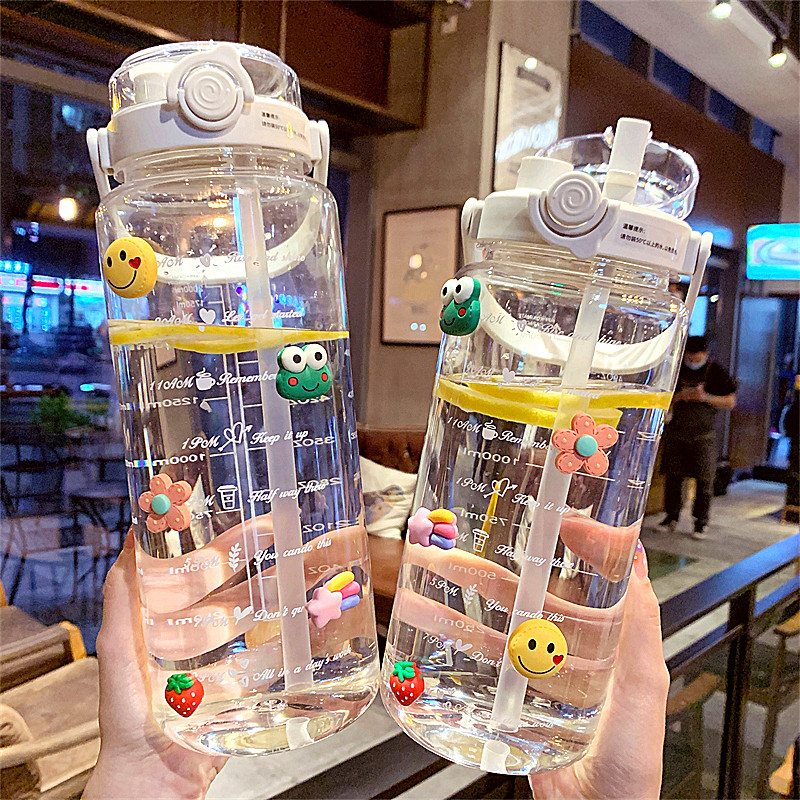 韩版2L超大容量清新吸管塑料水杯