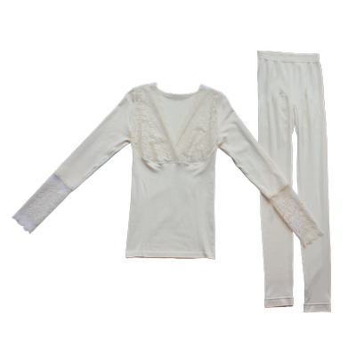 长袖女性感莫代尔低胸内衣套装