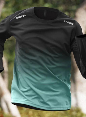 Men's Sports T-Shirt Crewneck Long Sleeves Breathable Tops