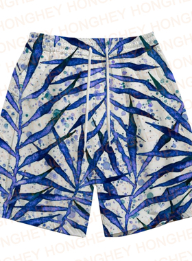 Men's Shorts With Leaves Printing Women's Shorts Pop Pants